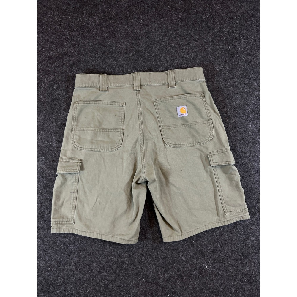 Carhartt Rugged Flex Cargo Shorts Mens 32 Relaxed Fit Olive Green Canvas Outdoor